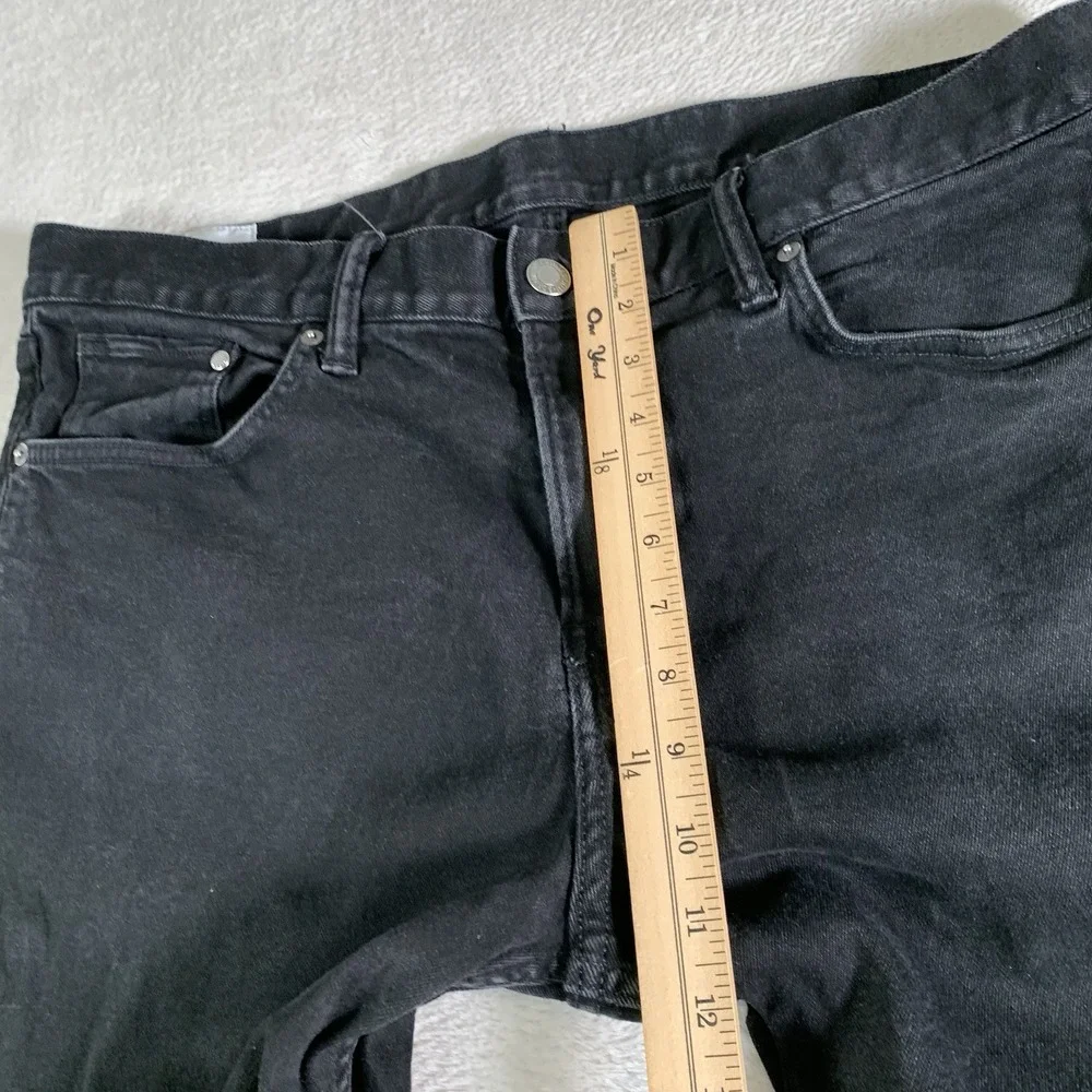 H&M Jeans Mens‎ 38x32 (38x28) Black Straight Stretch Denim Pants Casual Slim Fit